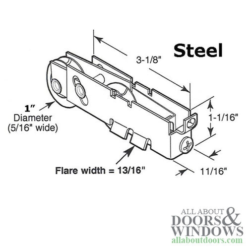 Dual Wheel Door Roller For Sliding Door Roller 1 Inch Steel Wheel With Adjustable F Tab Housing - Dual Wheel Door Roller For Sliding Door Roller 1 Inch Steel Wheel With Adjustable F Tab Housing