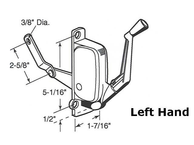 Awning Operator for Andersen Windows - Left - Aluminum - Awning Operator for Andersen Windows - Left - Aluminum