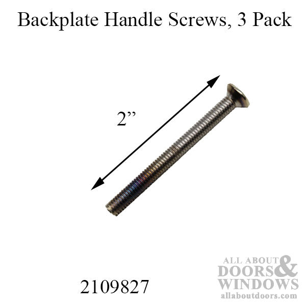 Handle Screws, 3 pack - 1-3/4 inch thick Door, M5 x 50mm - Satin/Brushed Nickel or Chrome - Handle Screws, 3 pack - 1-3/4 inch thick Door, M5 x 50mm - Satin/Brushed Nickel or Chrome