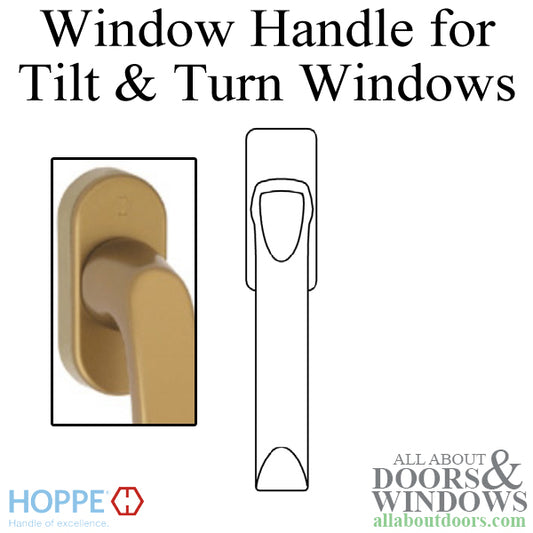 London Non-Locking Handle for Tilt & Turn Windows - Made of Aluminum - Bronze