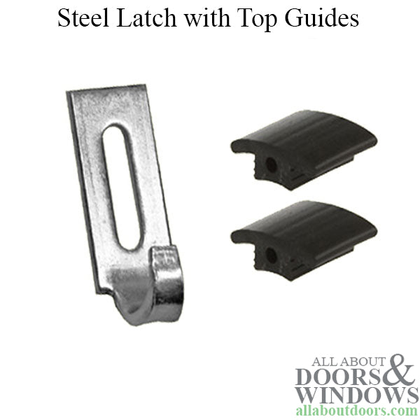 Steel Latch Strike with 2 Vinyl Top Guides for Sliding Screen Door - Steel Latch Strike with 2 Vinyl Top Guides for Sliding Screen Door