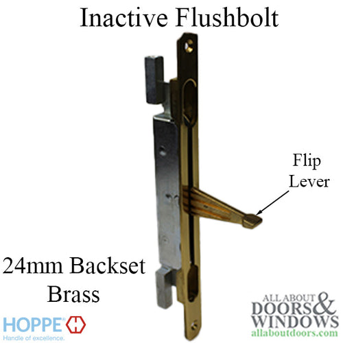 Inactive Flushbolt Rod, 24mm Backset, Flip Lever - Brass - Inactive Flushbolt Rod, 24mm Backset, Flip Lever - Brass