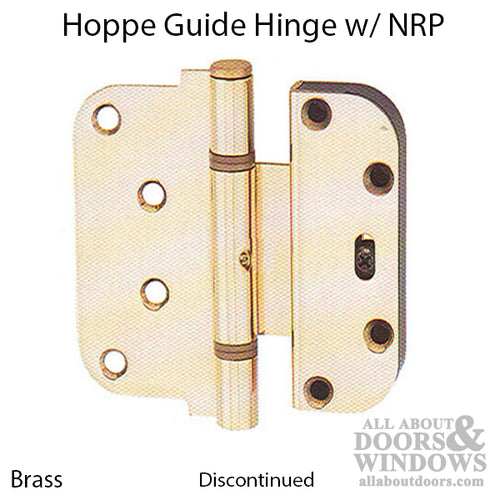 Hoppe HTL 2D Guide (H) with NRP Extended Leaf Hinge Solid Brass - Hoppe HTL 2D Guide (H) with NRP Extended Leaf Hinge Solid Brass