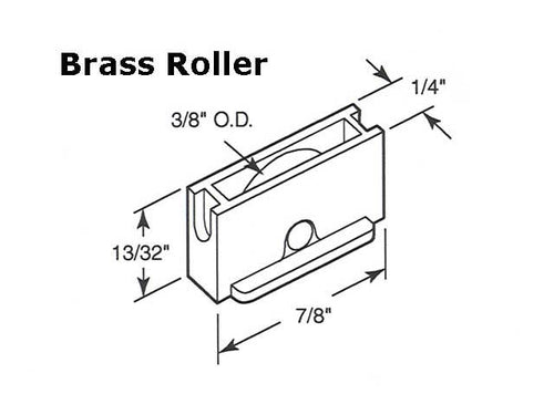 Roller Assembly (Flat) - Sliding Windows, Nylon / Brass - Roller Assembly (Flat) - Sliding Windows, Nylon / Brass