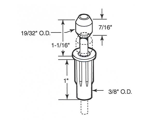 Spring Loaded Top Guide for Bi-Fold Door Top Pivot - Spring Loaded Top Guide for Bi-Fold Door Top Pivot