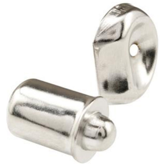 Shower Door Bullet Catch for Shower Door - Nickel Plated Steel - 2 Pack