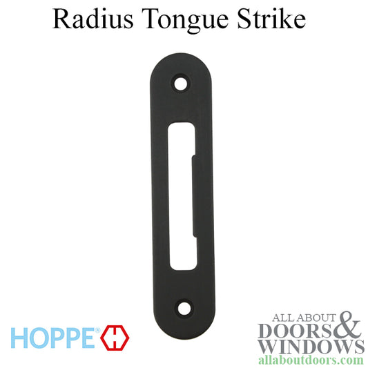 Strike Plate, PT0003N, Radius Tongue 1.00 x 4.62- Oil-Rubbbed Brass