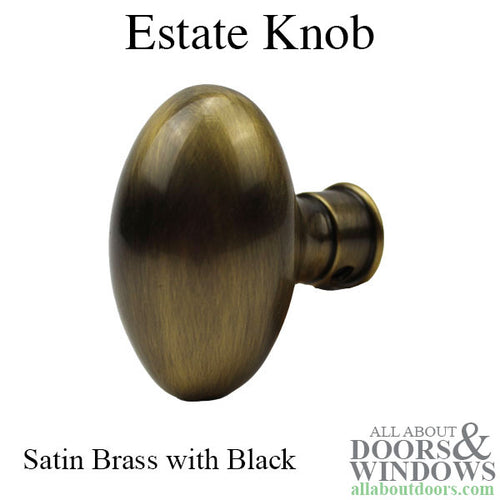 Individual Estate Knob - Satin Brass and Black - Individual Estate Knob - Satin Brass and Black