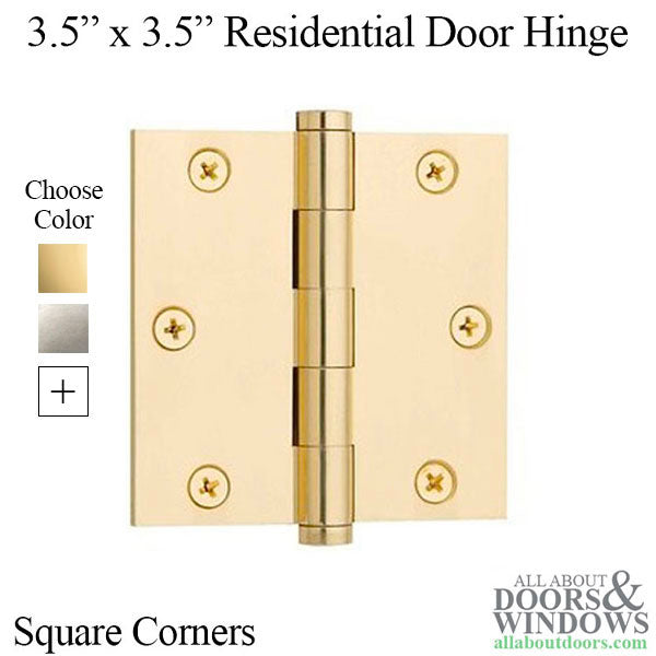 3.5 x 3.5 Full Mortise Hinge, Square Corner - 3.5 x 3.5 Full Mortise Hinge, Square Corner