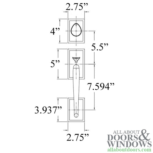 Savoy Grip Entry Handleset for Multipoint Locks Schlage 5 Pin Keyway - Savoy Grip Entry Handleset for Multipoint Locks Schlage 5 Pin Keyway