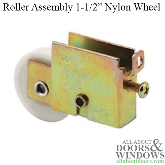 Roller Assembly for Sliding Patio Door with Adjustable Steel Housing Assembly 1.5 Inch Nylon Ball Bearing Wheel Diameter