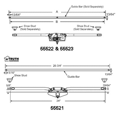 Guide Bar Replacement Track for Dual Arm Awning Window - 22-3/4 inch - Guide Bar Replacement Track for Dual Arm Awning Window - 22-3/4 inch