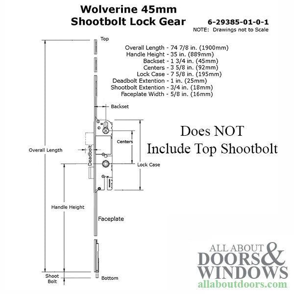 Wolverine Active 45/92 New Breed Shootbolt Door Lock- Silver Ferguard - Wolverine Active 45/92 New Breed Shootbolt Door Lock- Silver Ferguard