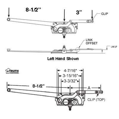 Truth Operator, 8.5 Dual Arm,  Egress Link- L h - Truth Operator, 8.5 Dual Arm,  Egress Link- L h