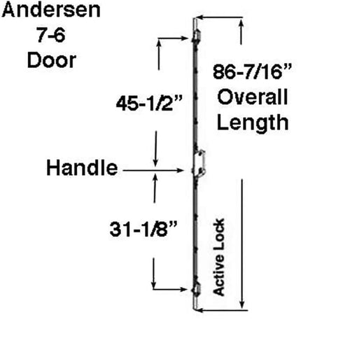 Andersen Active Multipoint Lock, FWH76 Door - Stainless Steel - Andersen Active Multipoint Lock, FWH76 Door - Stainless Steel