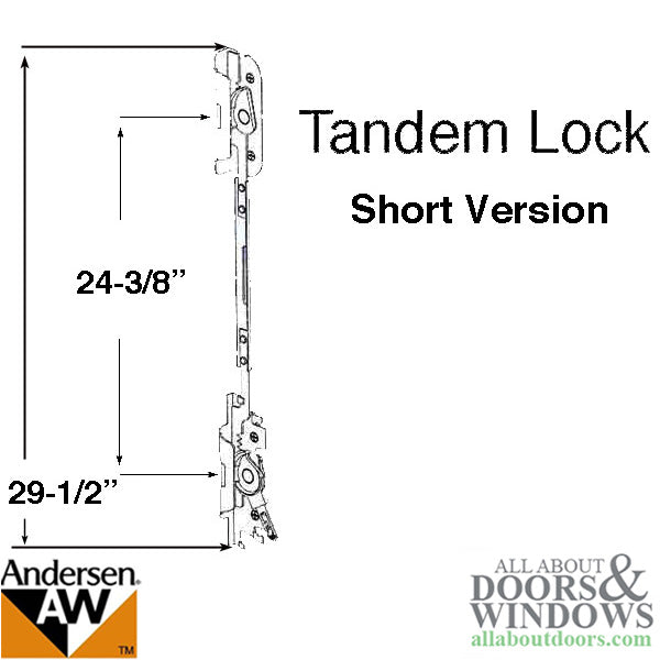 Andersen Window Tandem Lock Flushmount E-Z Casement Short Left Hand - Andersen Window Tandem Lock Flushmount E-Z Casement Short Left Hand