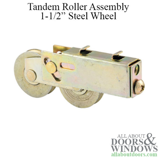 Sliding Door Dual Wheel Roller For Smith and Carry Doors With Adjustable Steel Plain Back Housing 1.5 Inch Steel Wheels