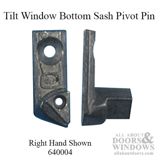 Tilt Window Pivot Pin, Bottom Sash, Zinc Diecast - Right Hand