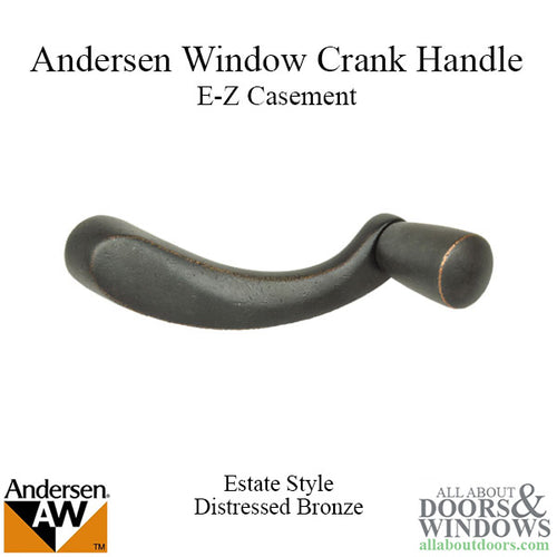 Andersen Window E-Z Casement Crank Handle - Estate Style - Distressed Bronze - Andersen Window E-Z Casement Crank Handle - Estate Style - Distressed Bronze