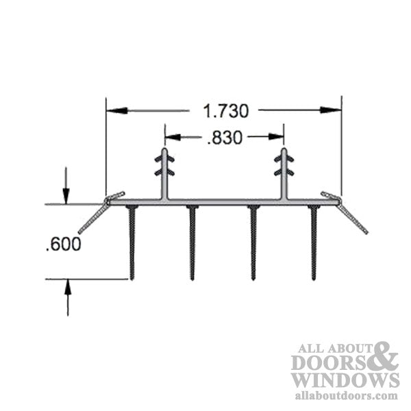 Door Bottom / Sweep, Snap-In, 2 Kerf  at 7/8 inch -  Brown/Tan - Door Bottom / Sweep, Snap-In, 2 Kerf  at 7/8 inch -  Brown/Tan