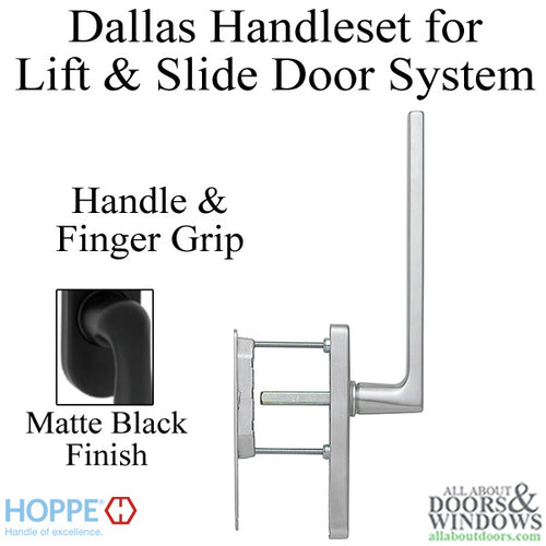 Dallas Handle and Finger Grip for Lift and Slide Door System - Matte Black - Dallas Handle and Finger Grip for Lift and Slide Door System - Matte Black