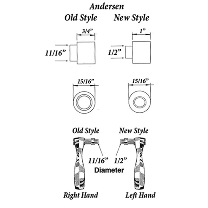 Andersen Handle Extender, Hinged Door - Brushed Chrome - Andersen Handle Extender, Hinged Door - Brushed Chrome
