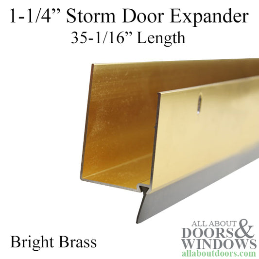 Storm Door Expander and Sweep, 1-1/4 Inch Doors, 35-1/16 Inch Length - Bright Brass
**DISCONTINUED**