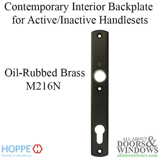 HOPPE Contemporary Interior Backplate M216N for Active/Inactive Handlesets - Oil-Rubbed Brass