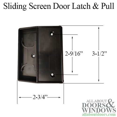 Non-Handed Latch & Pull for Sliding Screen Door - Black - Non-Handed Latch & Pull for Sliding Screen Door - Black