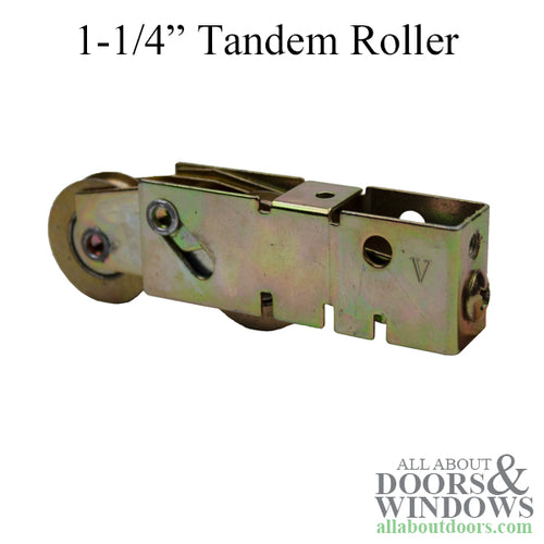 Door Roller For Glass Sliding Door, Plain Back Concave Steel Wheel, 1-1/4