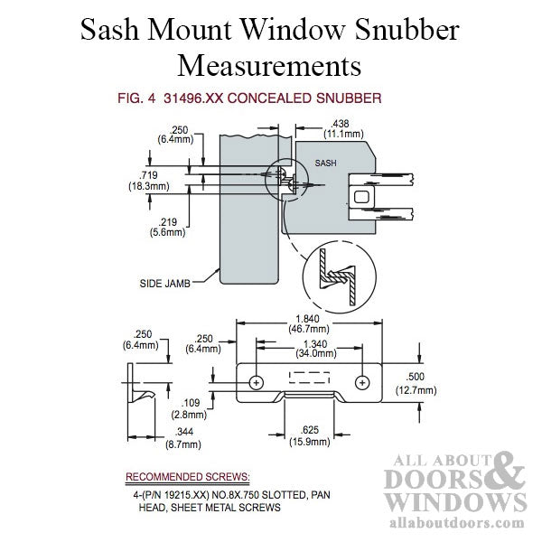Truth Window Snubber for Casement and Wide Awning Windows - Truth Window Snubber for Casement and Wide Awning Windows
