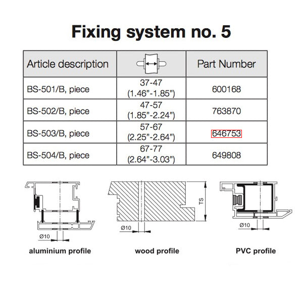 Hoppe Handle Fixing Bolt for Back-to-Back Pull Handles - Hoppe Handle Fixing Bolt for Back-to-Back Pull Handles