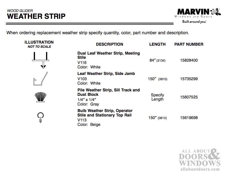 Marvin Casement Window Bulb Weather Strip 2