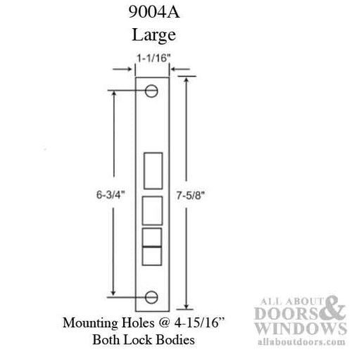 Marks Face Plate Only for 8000 and 9000 Series Mortise Lock - Marks Face Plate Only for 8000 and 9000 Series Mortise Lock