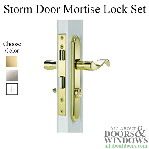 Mortise Lock Set with 0.875 Inch Backset for Storm Doors - Mortise Lock Set with 0.875 Inch Backset for Storm Doors