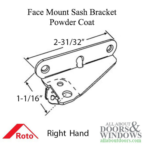 Roto Sash Bracket Assembly 35mm Face mount, Right Hand - Roto Sash Bracket Assembly 35mm Face mount, Right Hand