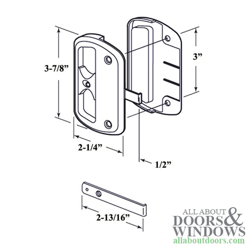 Non-Handed Latch & Pull for Sliding Screen Door - Black - Non-Handed Latch & Pull for Sliding Screen Door - Black