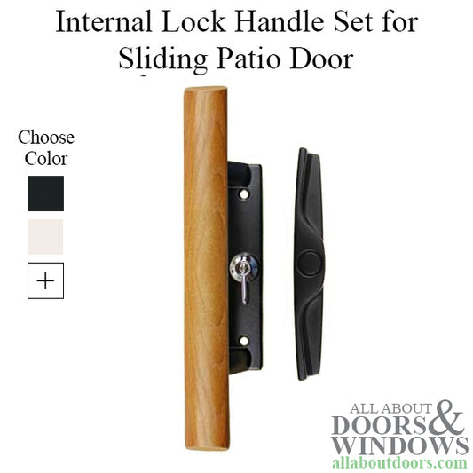 Handle Set for Sliding Patio Door with Internal Lock 3-15/16 inch Screw Hole Center