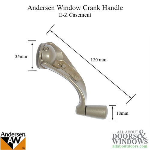 Andersen Window Improved/E-Z Casement Crank/Handle - Metro Style - Stone - Andersen Window Improved/E-Z Casement Crank/Handle - Metro Style - Stone