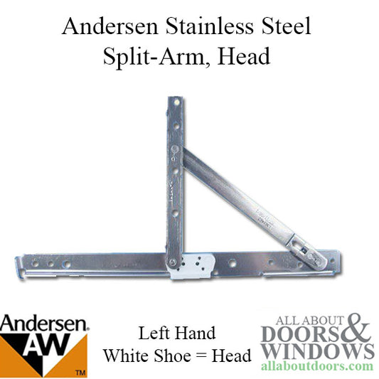 Hinge, PSC, Split Arm,1985, Stainless, Head, Left