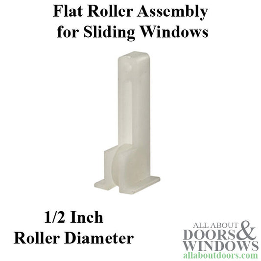 Roller Assembly (Flat) - Sliding Windows, Vertical Rail - Nylon