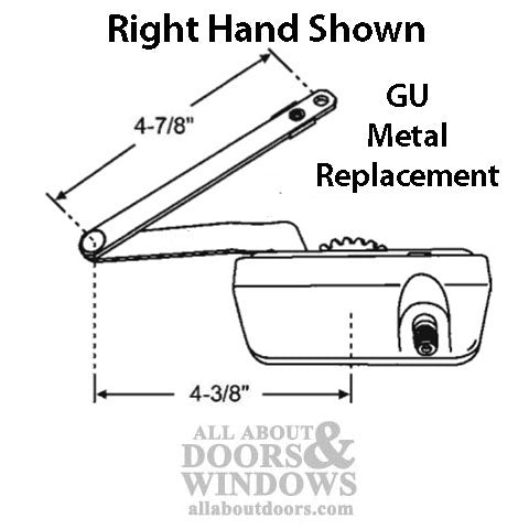 Discontinued - G-U Casement Operator, Metal Base, Split Arm  RH - White - Discontinued - G-U Casement Operator, Metal Base, Split Arm  RH - White