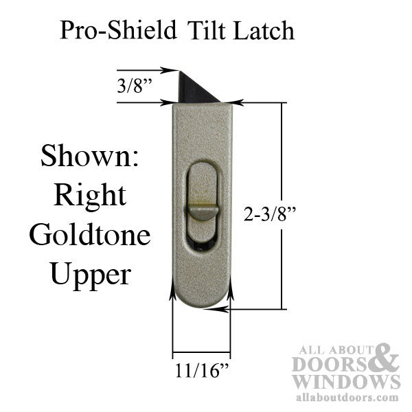 Pro-Shield Tilt Latch for LOWER Sash Gray Nose No Thumb Button Left Hand - Pro-Shield Tilt Latch for LOWER Sash Gray Nose No Thumb Button Left Hand