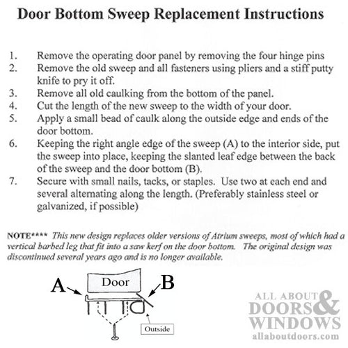 Atrium Door bottom, Weather Seal / Sweep - Beige - Atrium Door bottom, Weather Seal / Sweep - Beige