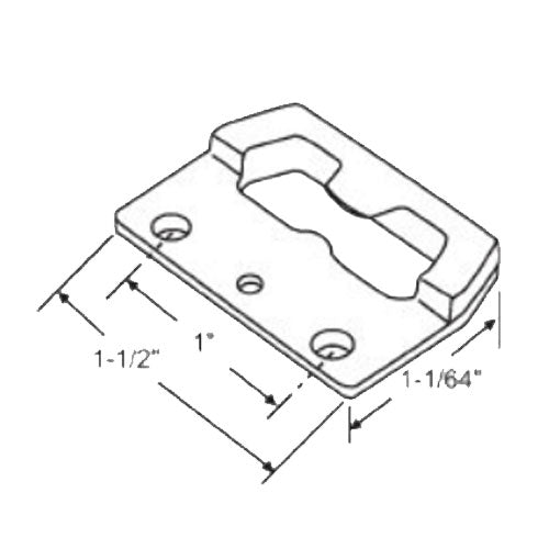 Keeper for Sash Lock, 1 Inch C-C - Brown - Keeper for Sash Lock, 1 Inch C-C - Brown