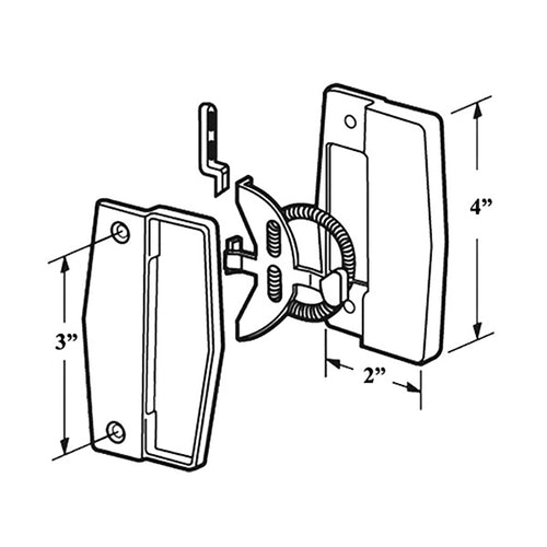 Non-Handed Plastic Latch & Pull Handle Set with Steel Latch for Sliding Screen Door - Black - Non-Handed Plastic Latch & Pull Handle Set with Steel Latch for Sliding Screen Door - Black