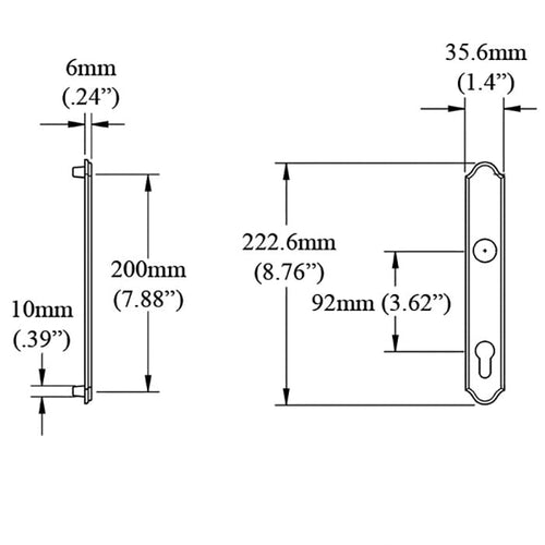HOPPE Traditional Exterior Backplate M374N for Active Handlesets - Resista Brass - HOPPE Traditional Exterior Backplate M374N for Active Handlesets - Resista Brass