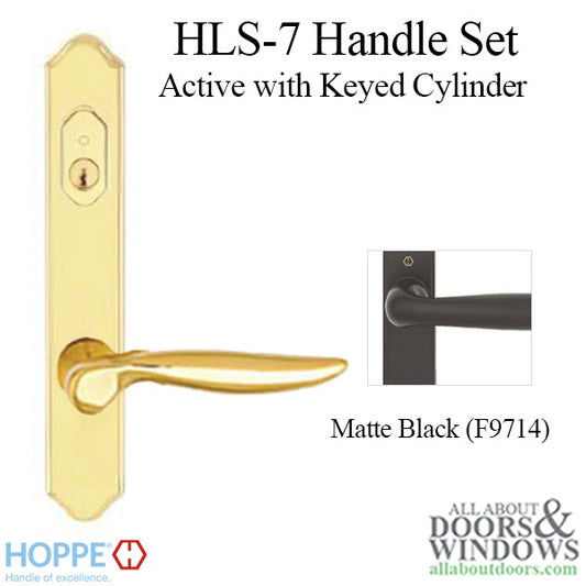 Hoppe HLS7 Handleset, Toronto, M1020/2172N, Keyed Active, Matte Black