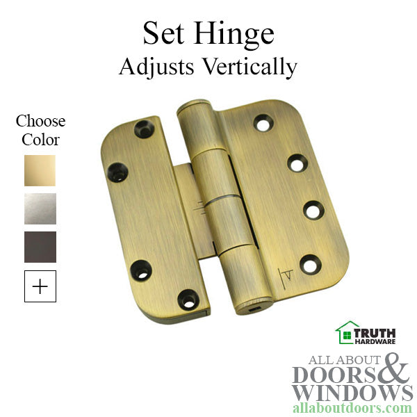 Truth Sentry Hinged Door Adjustable Set Hinge, LHO / RHI, 4 x 4 inches - Truth Sentry Hinged Door Adjustable Set Hinge, LHO / RHI, 4 x 4 inches