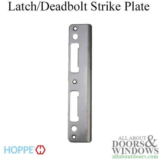 Strike Plate,  Curved Lip Latch / Deadbolt 1.74 x 8.82"  - Stainless Steel